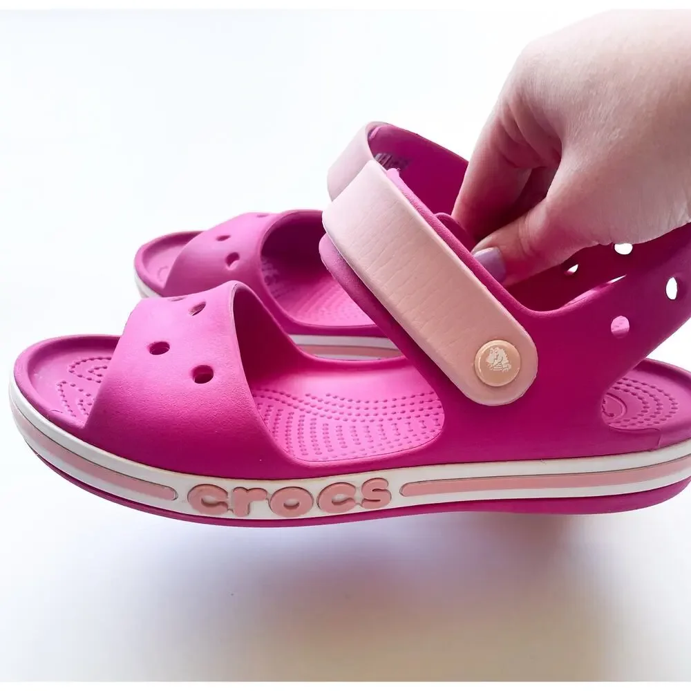 Girl's Crocs Pink Bayaband Sandals Size 3